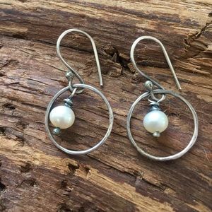 Handmade sterling silver oxidized earrings